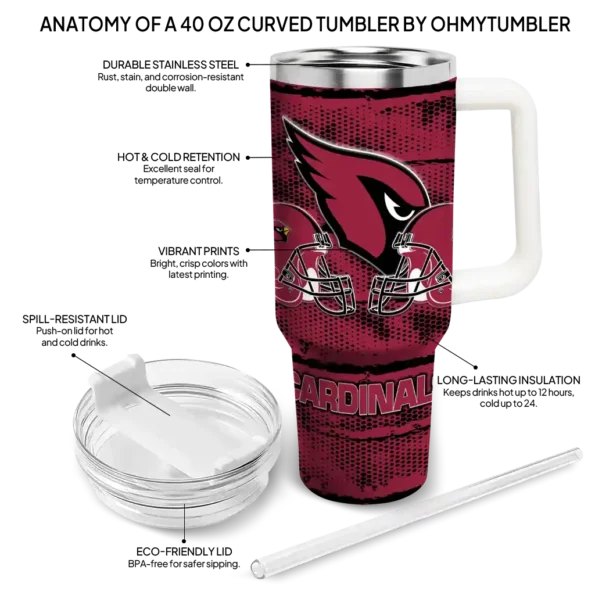 personalized arizona cardinals honey streaks red curved tumbler new arrival.webp
