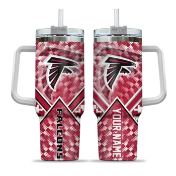 personalized atlanta falcons chevron angle red curved tumbler best selling.webp