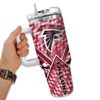 personalized atlanta falcons chevron angle red curved tumbler fashion forward.webp