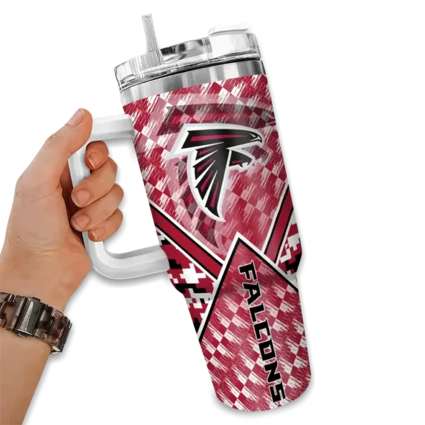 personalized atlanta falcons chevron angle red curved tumbler fashion forward.webp