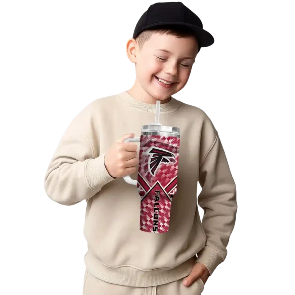 personalized atlanta falcons chevron angle red curved tumbler latest model.webp