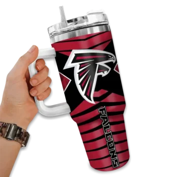 personalized atlanta falcons chevron layers red curved tumbler fashion forward.webp
