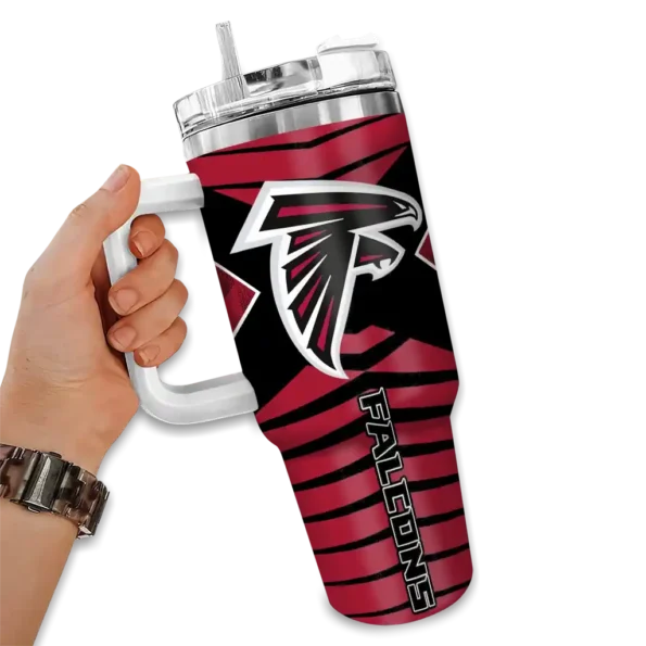 personalized atlanta falcons chevron layers red curved tumbler fashion forward.webp