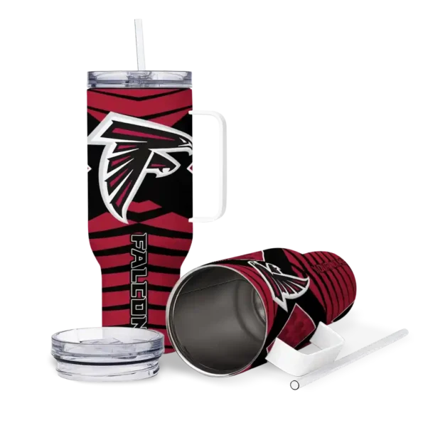 personalized atlanta falcons chevron layers red curved tumbler high quality.webp