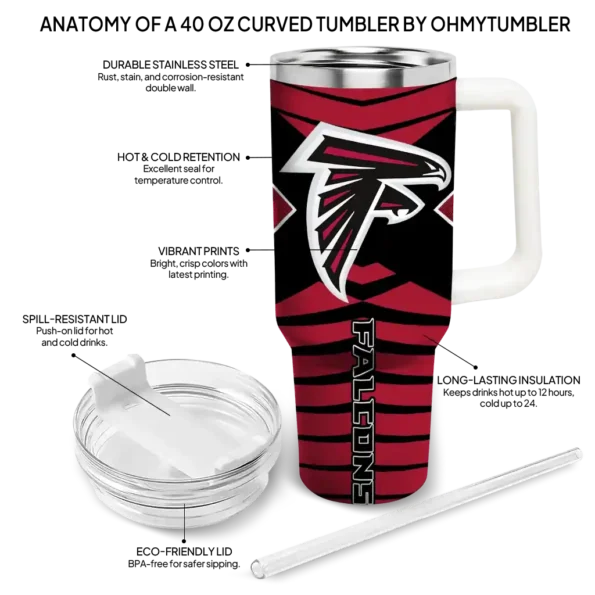 personalized atlanta falcons chevron layers red curved tumbler new arrival.webp