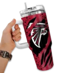 personalized atlanta falcons claw cut red black curved tumbler best selling.webp