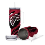 personalized atlanta falcons claw cut red black curved tumbler best selling.webp