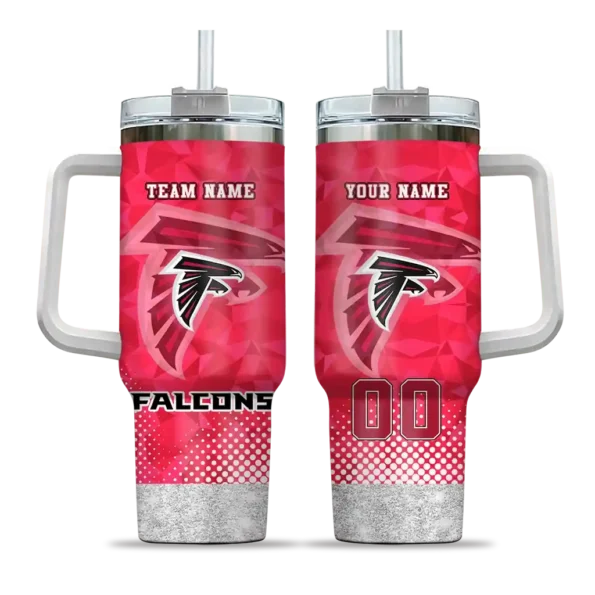 personalized atlanta falcons geometric prism red curved tumbler best selling.webp