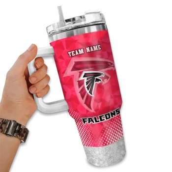 personalized atlanta falcons geometric prism red curved tumbler fashion forward.webp