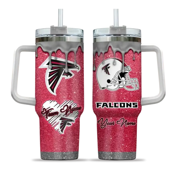 personalized atlanta falcons heart helmet motif red curved tumbler best selling.webp