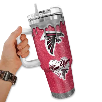 personalized atlanta falcons heart helmet motif red curved tumbler fashion forward.webp