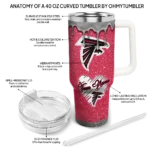 personalized atlanta falcons heart helmet motif red curved tumbler best selling.webp