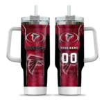 personalized atlanta falcons hexagon armor red curved tumbler best selling.webp