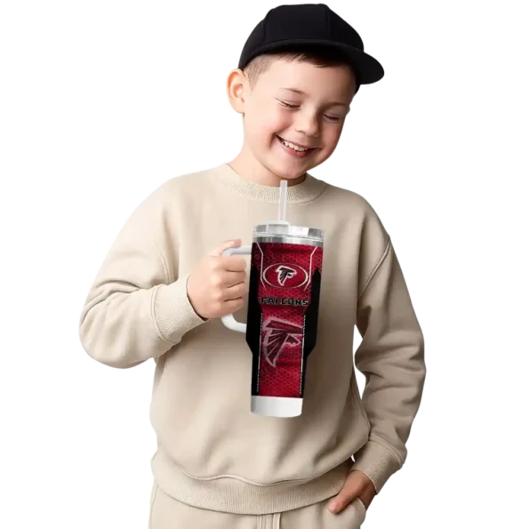 personalized atlanta falcons hexagon armor red curved tumbler latest model.webp