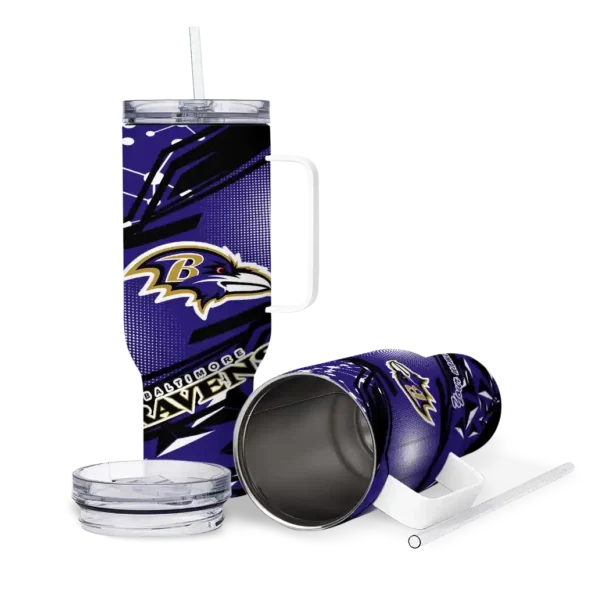 personalized baltimore ravens abstract paths purple curved tumbler high quality.webp