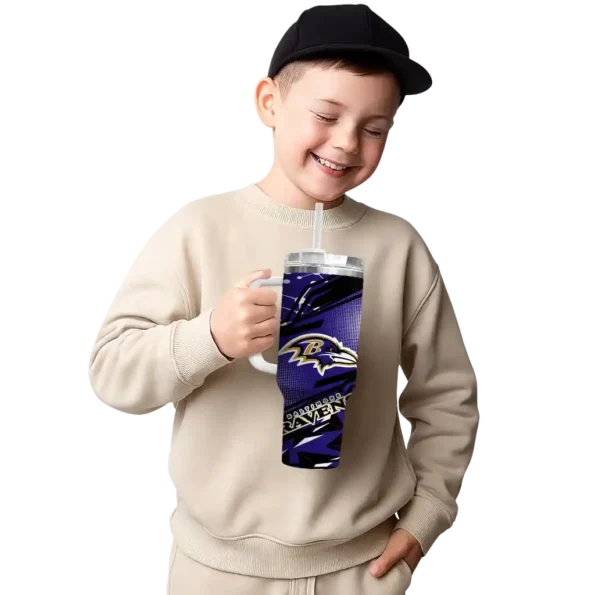 personalized baltimore ravens abstract paths purple curved tumbler latest model.webp