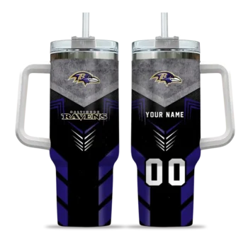 personalized baltimore ravens arrow armor purple black curved tumbler best selling.webp