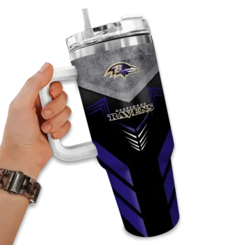personalized baltimore ravens arrow armor purple black curved tumbler fashion forward.webp