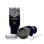personalized baltimore ravens arrow armor purple black curved tumbler best selling.webp