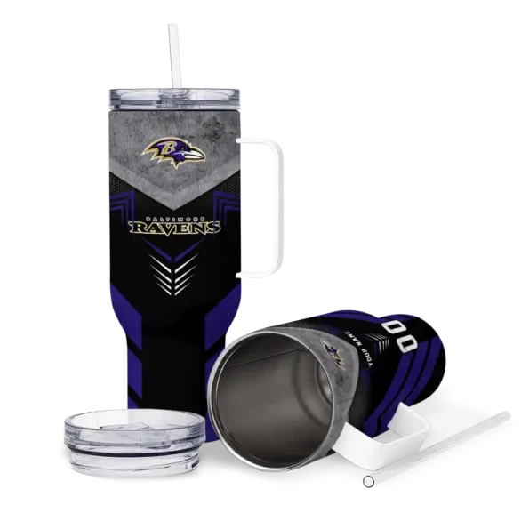 personalized baltimore ravens arrow armor purple black curved tumbler high quality.webp