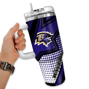 personalized baltimore ravens arrow burst purple curved tumbler fashion forward.webp