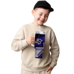 personalized baltimore ravens arrow burst purple curved tumbler best selling.webp