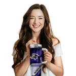 personalized baltimore ravens arrow burst purple curved tumbler best selling.webp