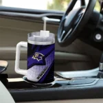 personalized baltimore ravens arrow burst purple curved tumbler best selling.webp