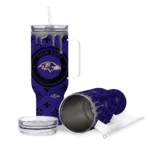 personalized baltimore ravens bullseye drips purple curved tumbler best selling.webp