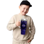 personalized baltimore ravens bullseye drips purple curved tumbler best selling.webp