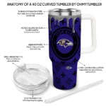 personalized baltimore ravens bullseye drips purple curved tumbler best selling.webp