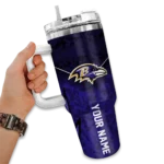 personalized baltimore ravens chevron stripe purple curved tumbler best selling.webp