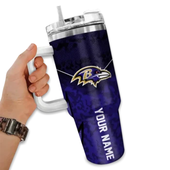 personalized baltimore ravens chevron stripe purple curved tumbler fashion forward.webp