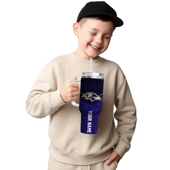 personalized baltimore ravens chevron stripe purple curved tumbler latest model.webp