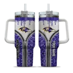 personalized baltimore ravens leopard zipper purple curved tumbler best selling.webp