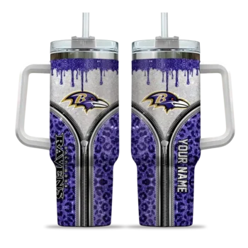 personalized baltimore ravens leopard zipper purple curved tumbler best selling.webp