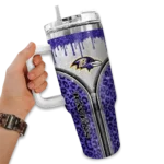 personalized baltimore ravens leopard zipper purple curved tumbler best selling.webp