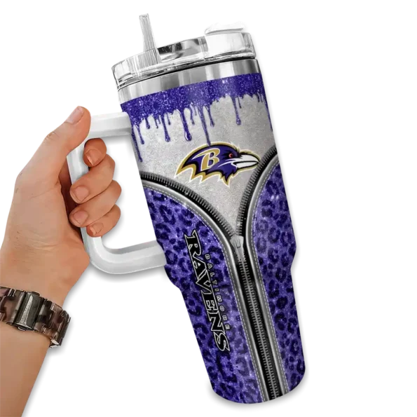 personalized baltimore ravens leopard zipper purple curved tumbler fashion forward.webp