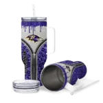 personalized baltimore ravens leopard zipper purple curved tumbler best selling.webp