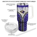 personalized baltimore ravens leopard zipper purple curved tumbler best selling.webp