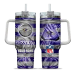 personalized baltimore ravens marbled stripes purple curved tumbler best selling.webp