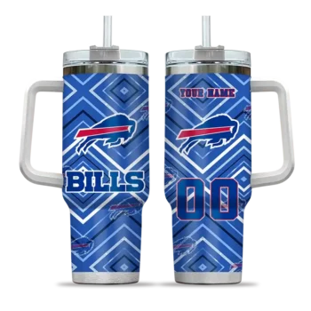 personalized buffalo bills bold diamonds blue curved tumbler best selling.webp