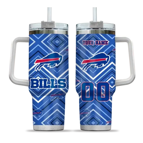 personalized buffalo bills bold diamonds blue curved tumbler best selling.webp