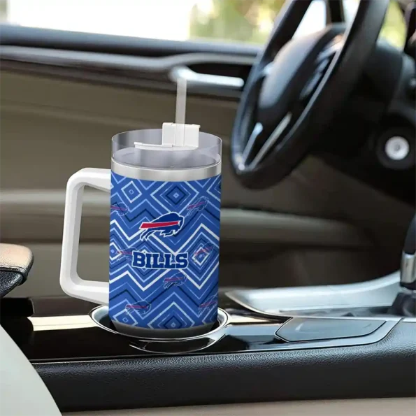 personalized buffalo bills bold diamonds blue curved tumbler trendy.webp