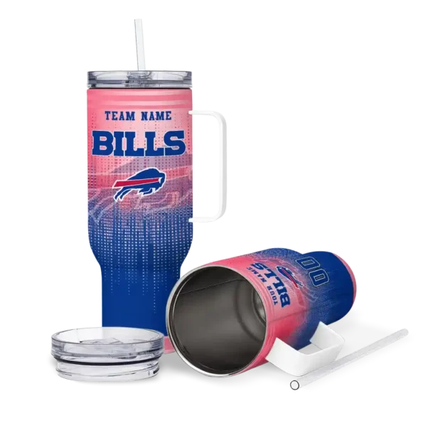 personalized buffalo bills gradient dots blue curved tumbler high quality.webp