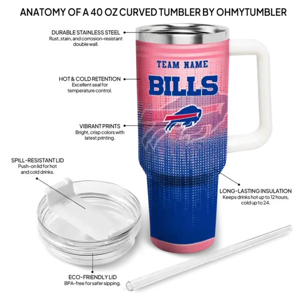 personalized buffalo bills gradient dots blue curved tumbler new arrival.webp