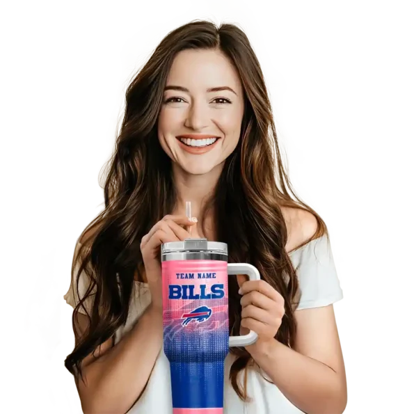 personalized buffalo bills gradient dots blue curved tumbler premium grade.webp