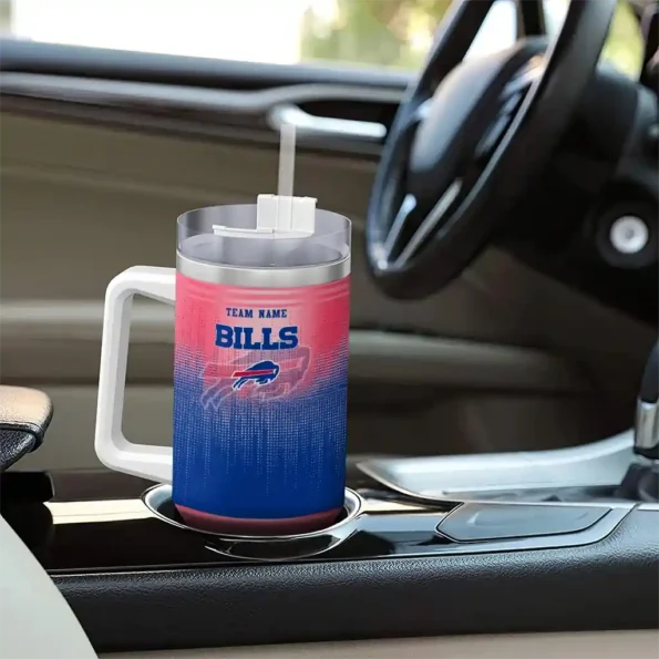 personalized buffalo bills gradient dots blue curved tumbler trendy.webp