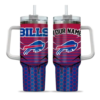 personalized buffalo bills hex texture blue curved tumbler best selling.webp