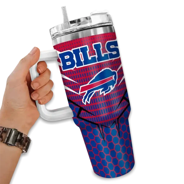 personalized buffalo bills hex texture blue curved tumbler fashion forward.webp